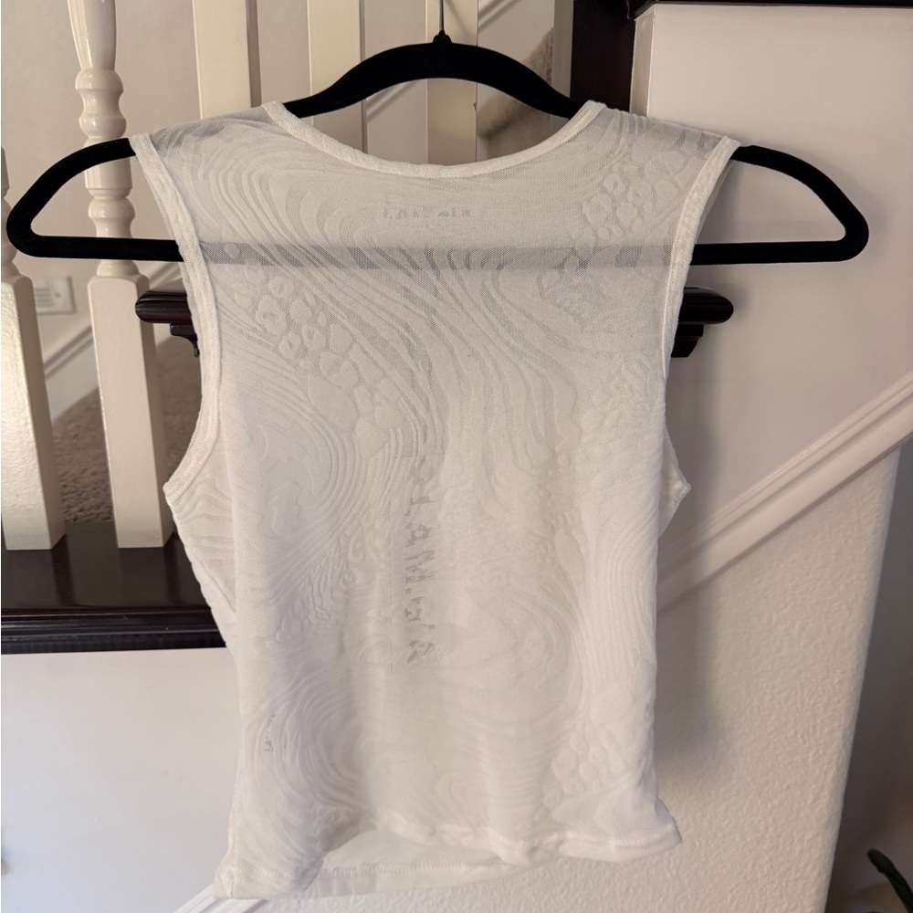 I.AM.GIA White Textured Tank Top